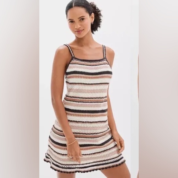 NWT AEO Crochet 100% Cotton mini Dress. Size Large - Picture 2 of 8